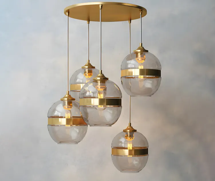 West elm banded glass chandelier