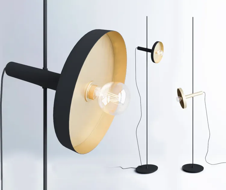 Whizz satin gold black portable lamp