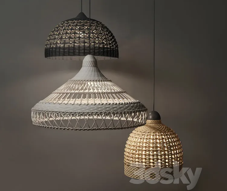 Wicker lampshades
