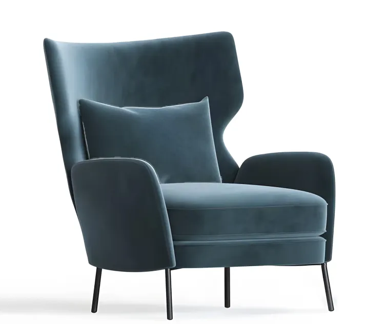 Alex navy blue velvet accent chair