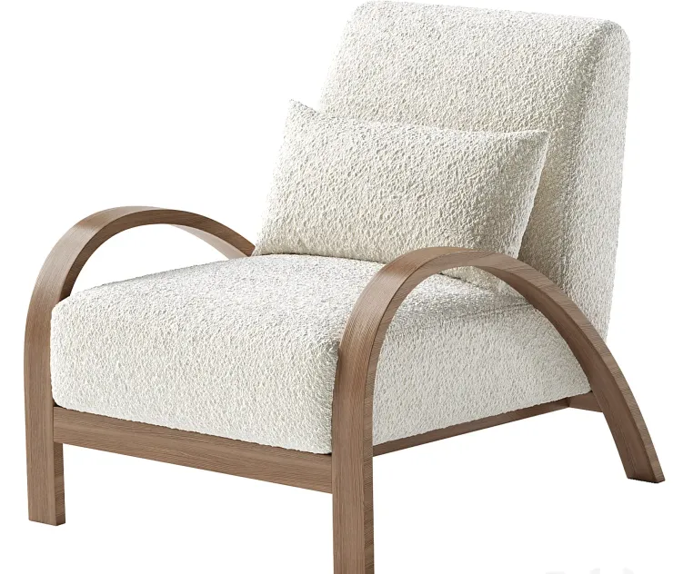 Boucle bentwood armchair