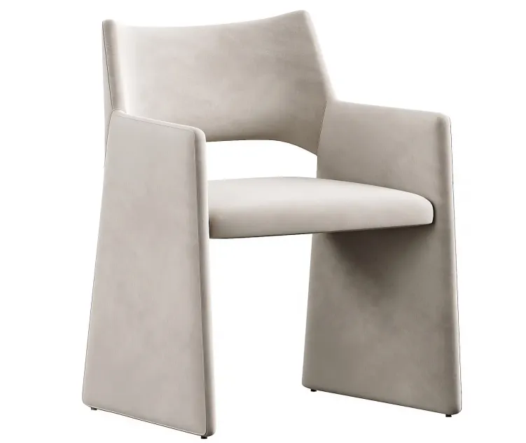Cb foley faux mohair gray dining armchair