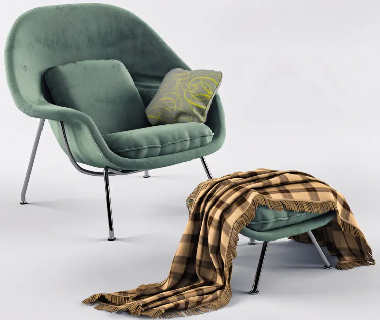 Chair womb chair ottoman