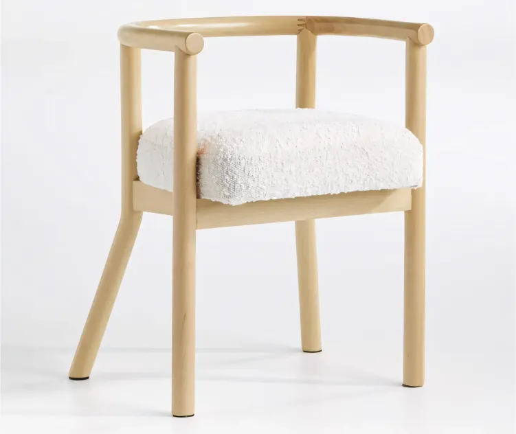 Crate barrel white horse upholstered kids play chair by leanne ford