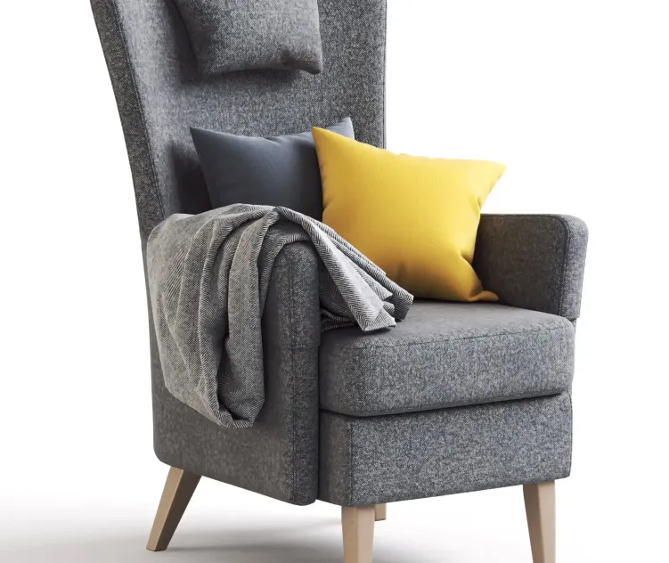 Dark gray armchair omtanksam ikea