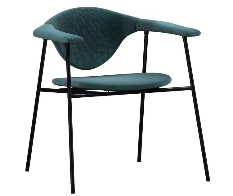Gubi masculo chair with steel base legs