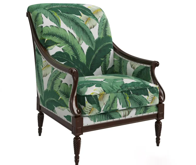 Harwood accent chair palm leaf