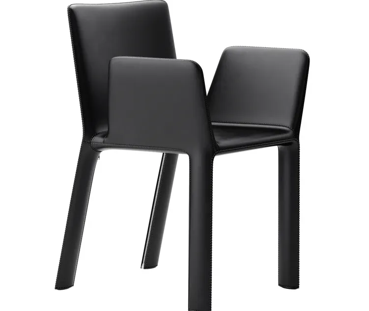 Joko leather armrest chair by kristalia