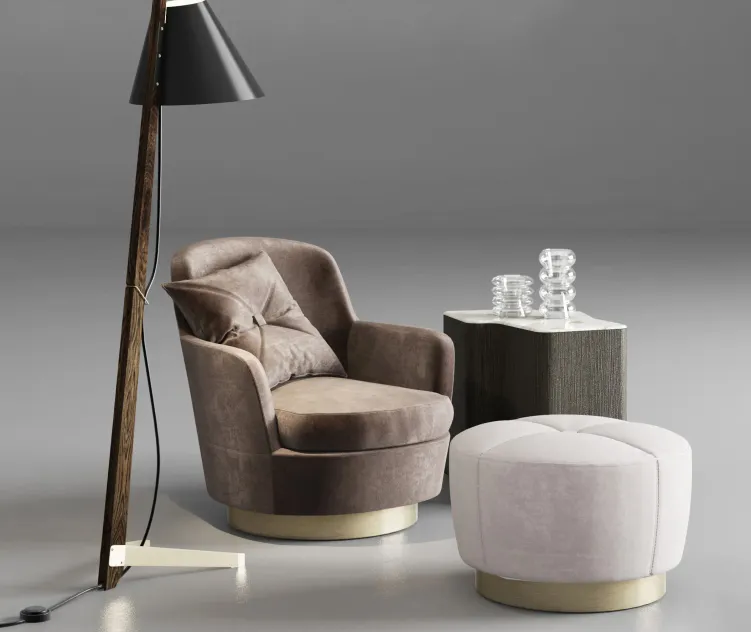 Minotti jacques armchair pouf
