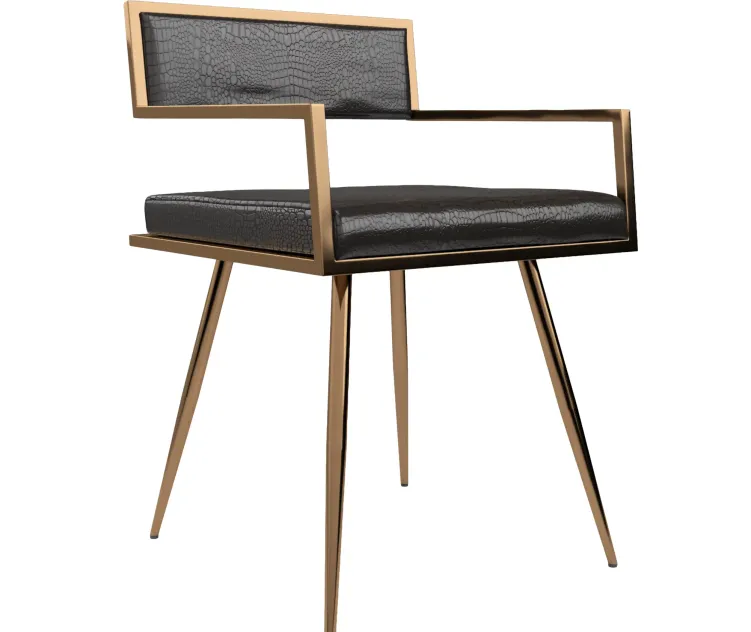 Modrest Rosario Modern Black Rosegold Dining Chair