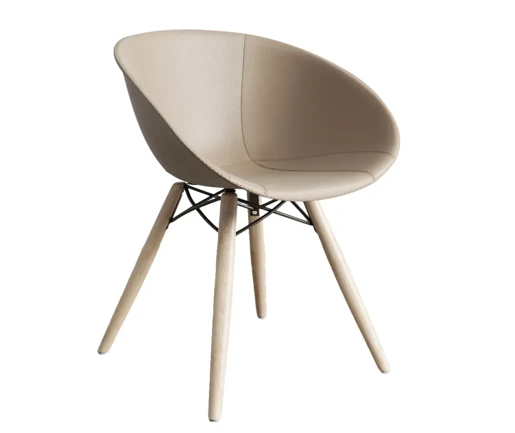 Pedrali Gliss chair in dove gray leather