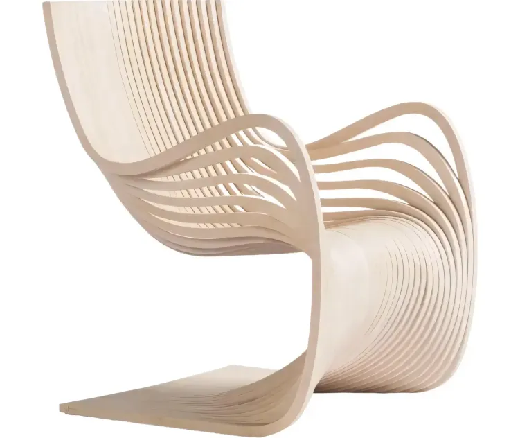 Wooden curved chairs