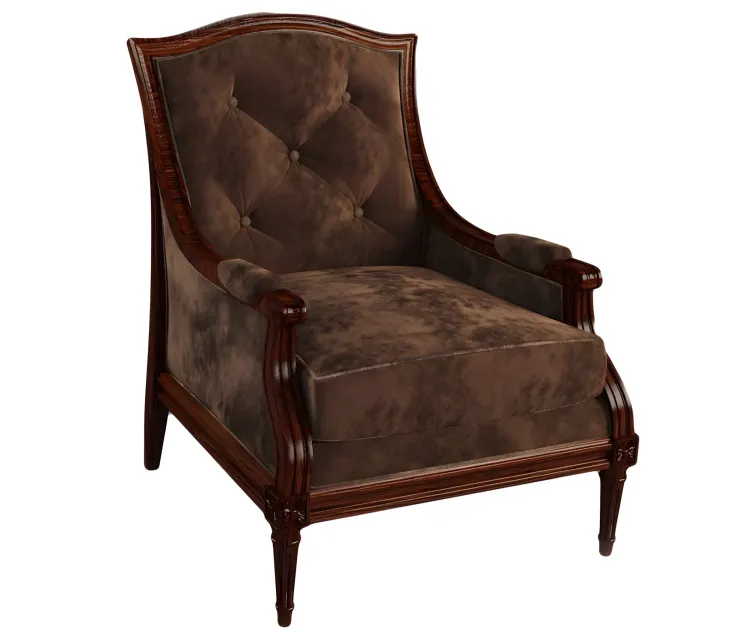 Chair classic brown velour
