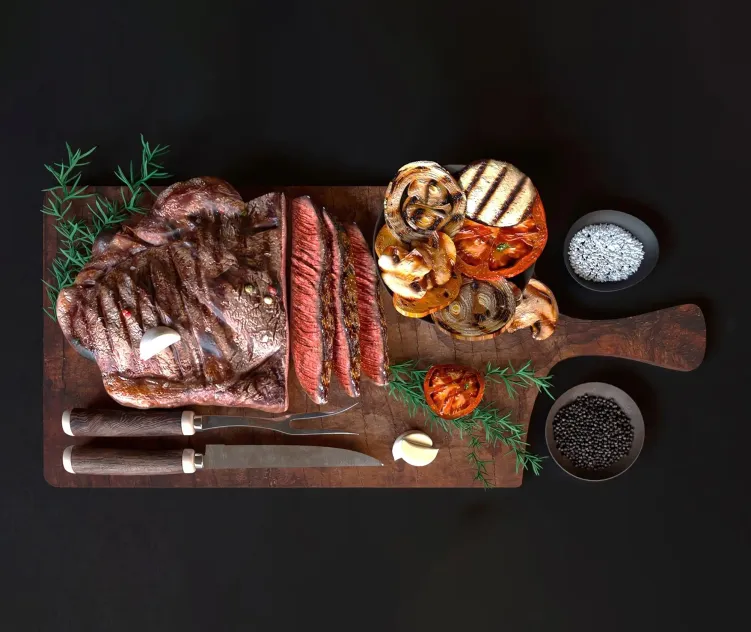 Bakedmeatwithgrilled