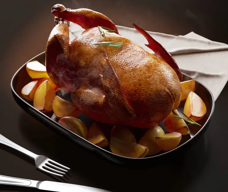 Juicy marinated chicken with potatoes