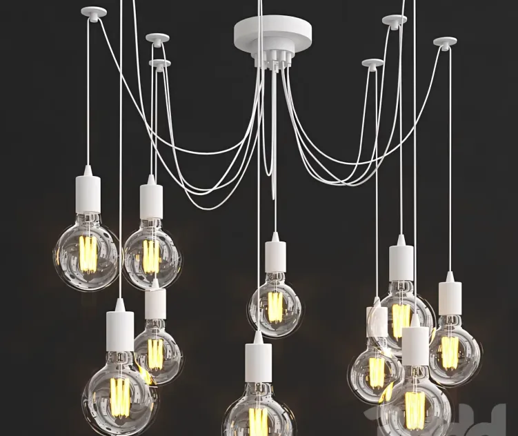 Light Cable Chandelier in white