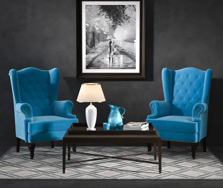 Armchair fabric carpet picture journal