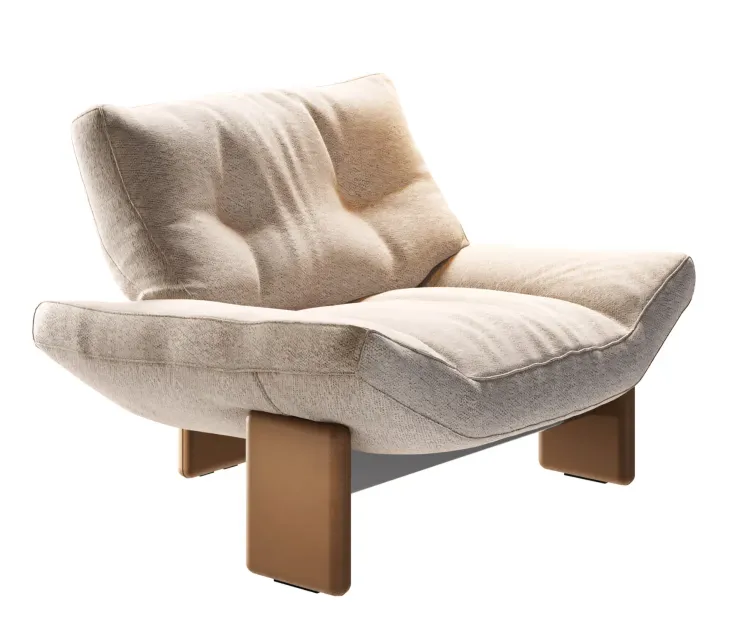 Emmi Armchair Textile Leather by Minotti