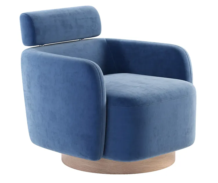 Luna Swivel Accent Chair With Adjustable Backrest