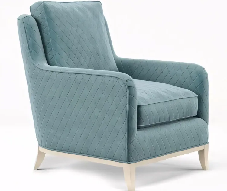 Madison Coastal Diamond Teal Milk Paint Armchair