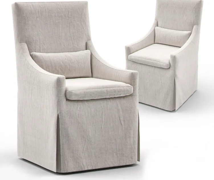 RH BELGIAN Slope Arm Slip Covered Armchair