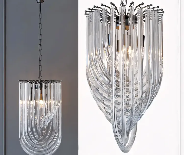 Chandelier Retro Frozen Glass