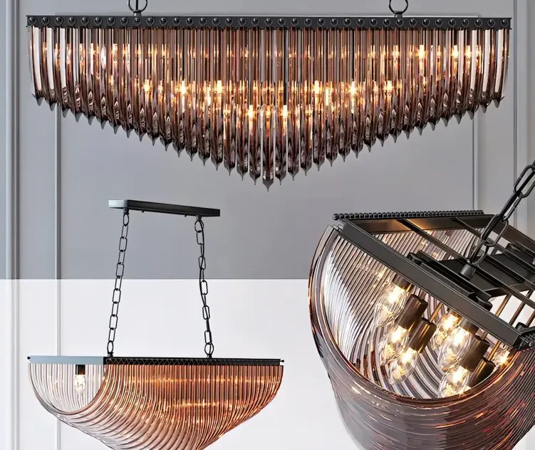 Chandelier Retro Frozen Glass Chandelier