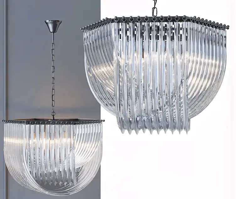 Chandelier Retro Frozen Glass Chandelier 2