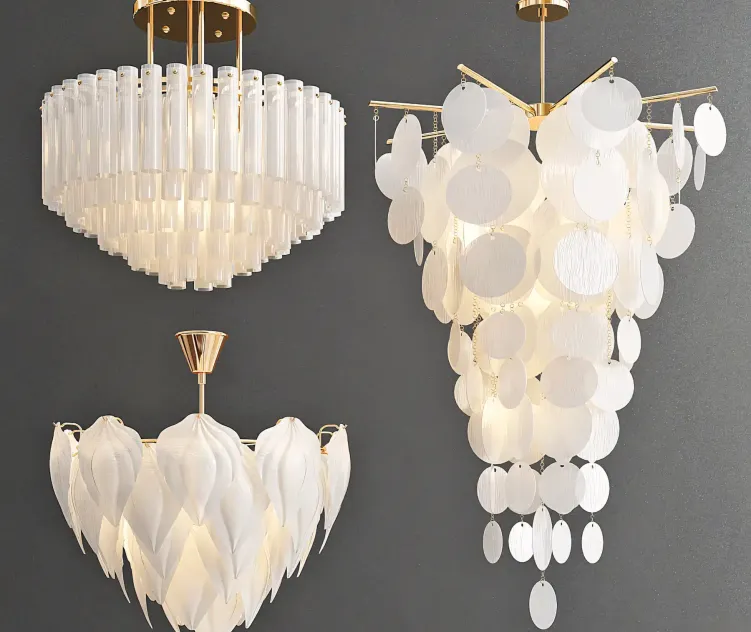 Decorative White Glass Chandelier