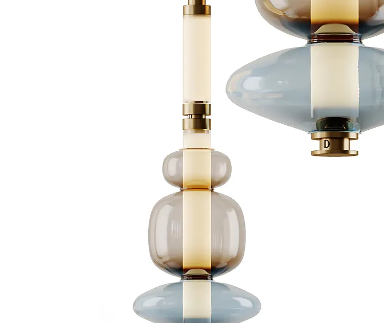 Luna Pendant in Glass Metal by Gabriel Scott