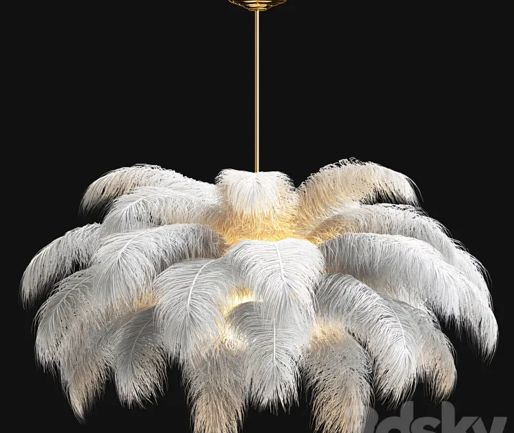 Ostrich Feather Chandelier