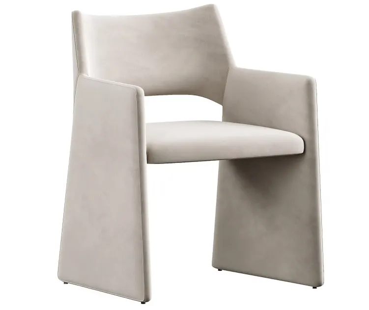 CB Foley Faux Mohair Gray Dining Armchair