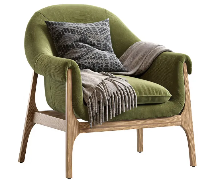 INDIO WOOD ACCENT CHAIR IN HAZE