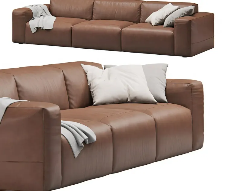Leather Seat Cloud Sofa by Prostoria