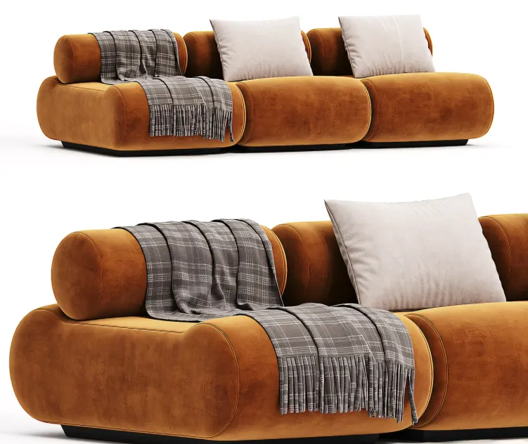 Mustard Klaus Uredat Corbi Trio Sofa For COR