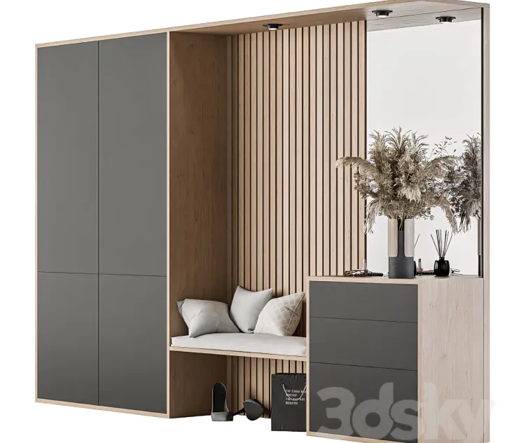 Hallway Wood Black Set