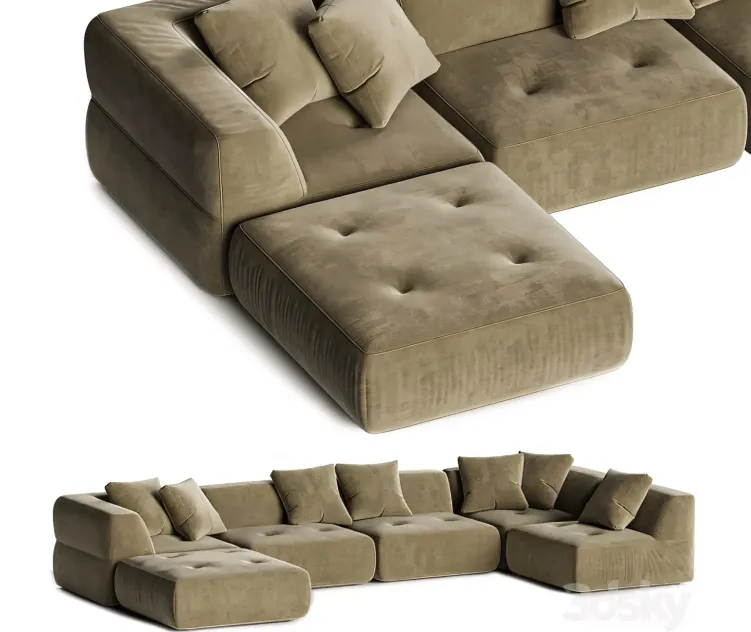 Crate Barrel Angolare Six Piece Sectional Sofa