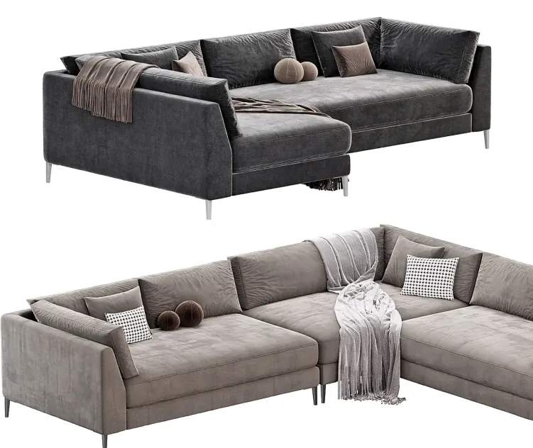DECKER PIECE SHAPED WHITE PERFORMANCE SOFA