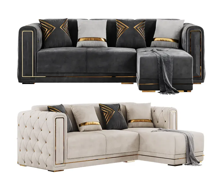 Modern Corner Beige Sectional Sofa