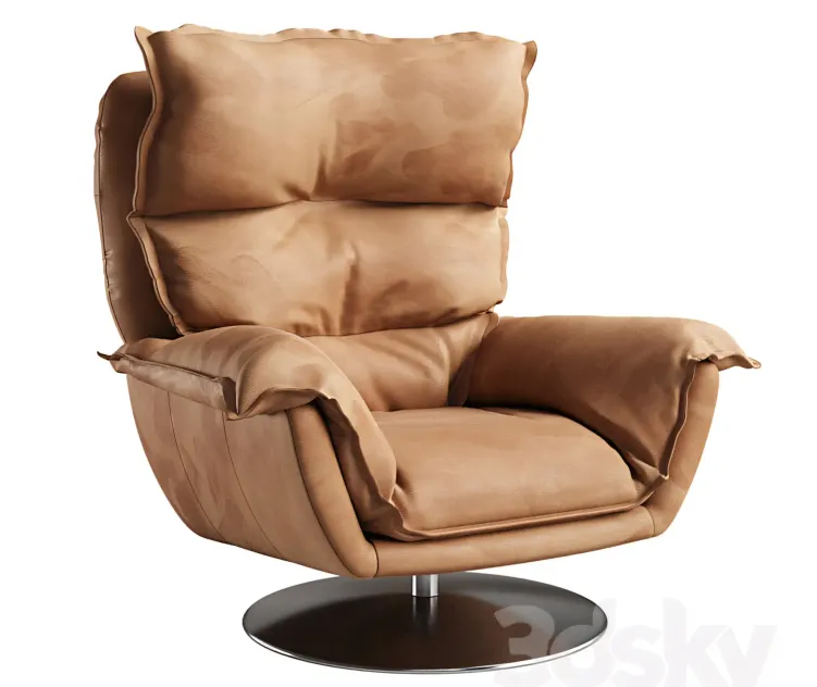 Dunn Leather Swivel Arm Chair