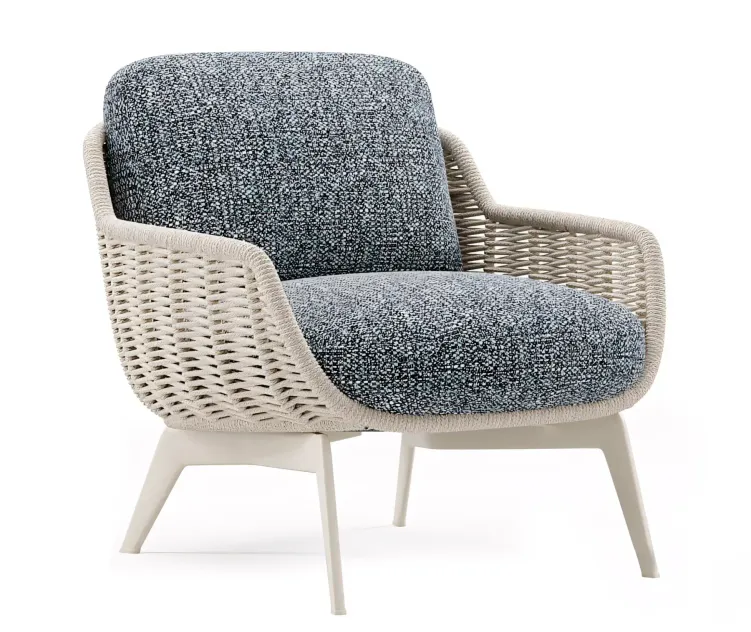 Outdoor Garden Woven Lounge Armchair Belt Cord
