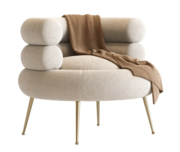 White Barrel Lounge Chair
