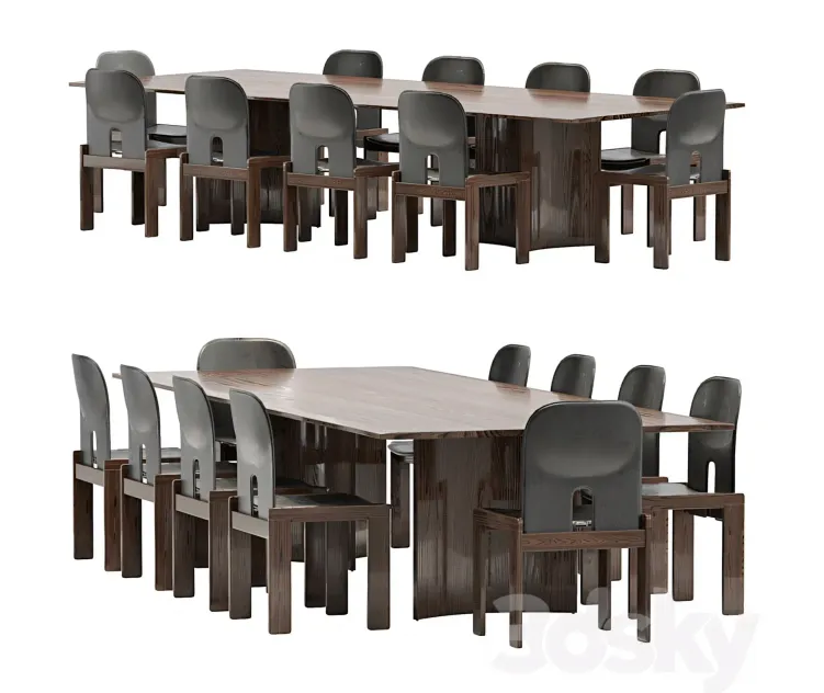 Crevasse Table Tobia Scarpa Chair