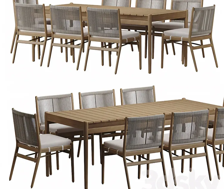 Four Hands Rosen Outdoor Dining Table Set