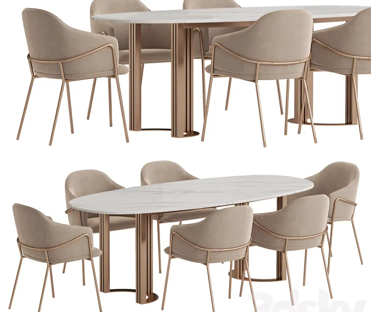 Hudkoff Lord Table Stanley Chair Dining Set