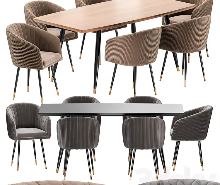 LM Dining Chair Curve Table