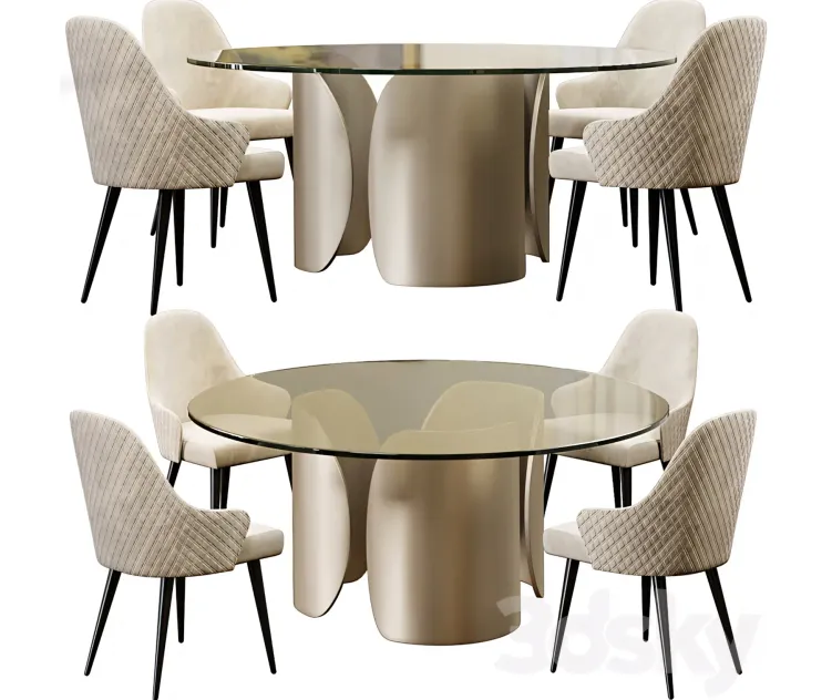Ludwig Chair Table Petalo Round by Reflex