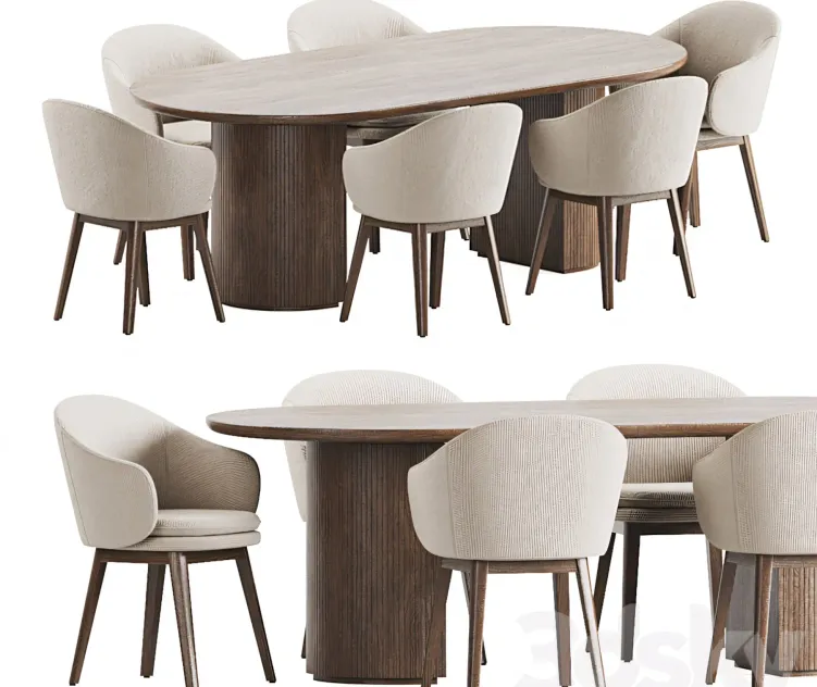 Wayne Chair Moon Table Dining Set