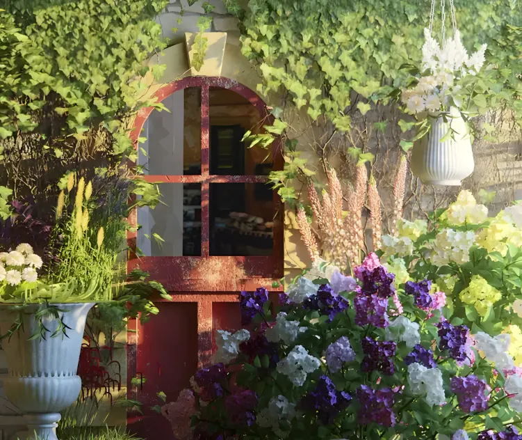 Flower house near the house