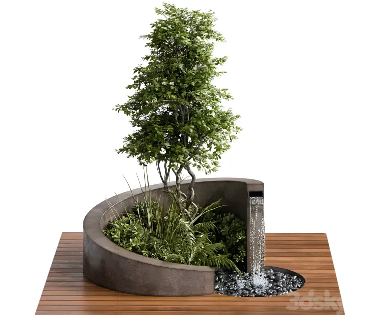 Landscape furniture with fountain architect element